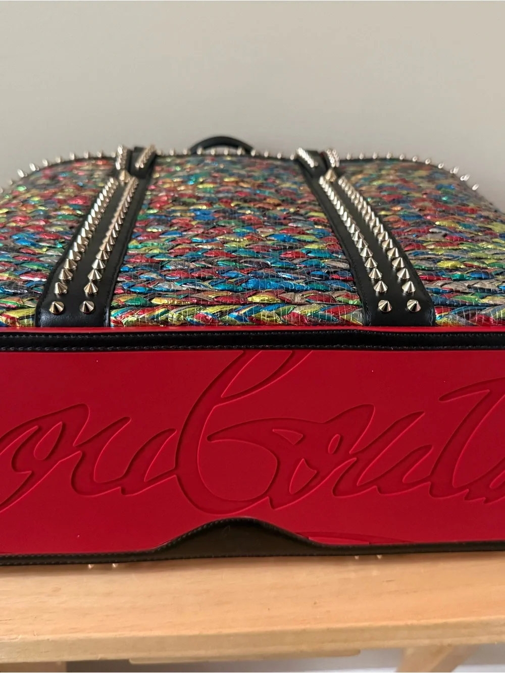 Christian Louboutin Large Cabata Metallic Multicolor Woven Tote